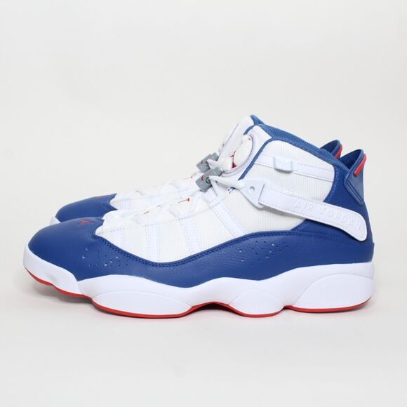 Jordan Men's White and Blue Sneakers - Picture 5 of 8
